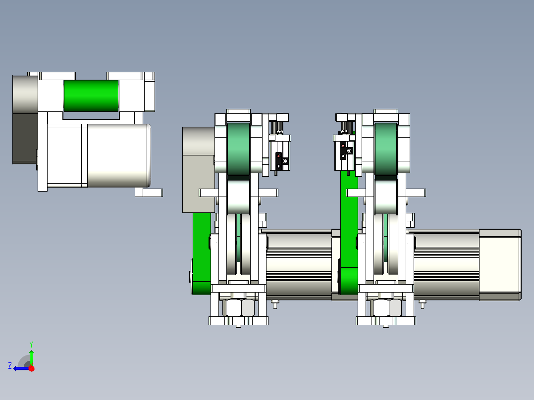 小型输送皮带线设计右视图