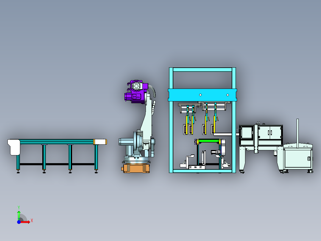 纸箱成型与搬运设计前视图