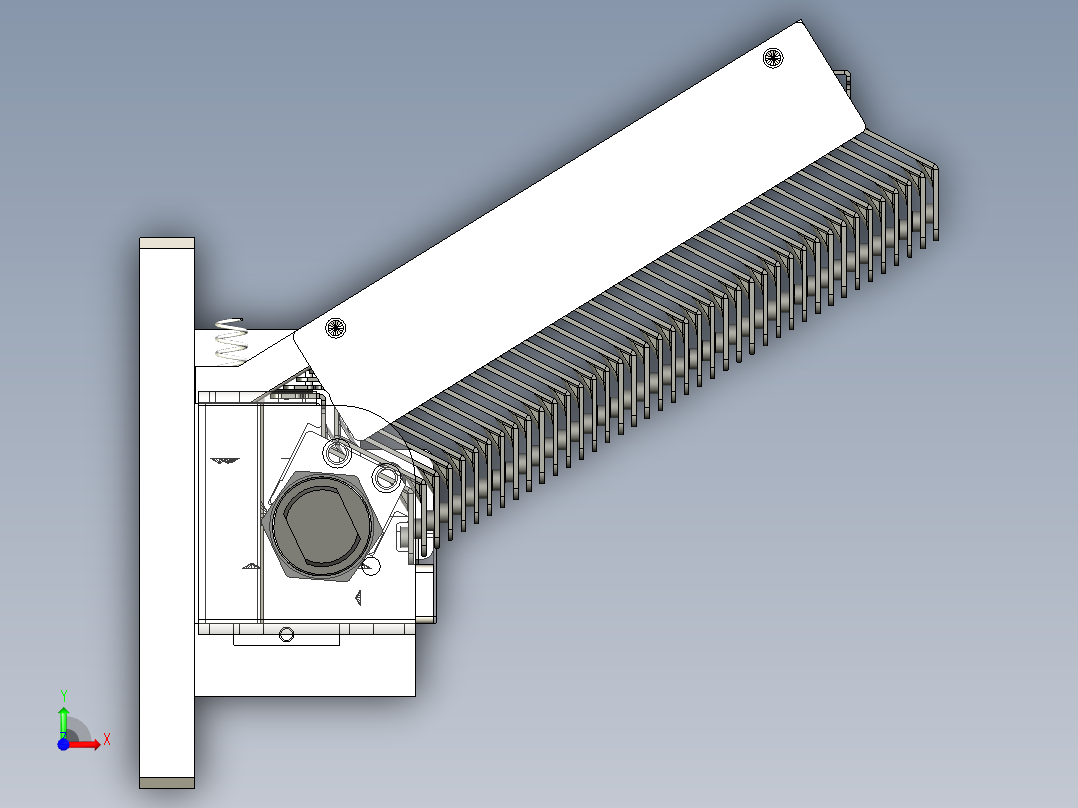 支架自动送料攻牙夹具前视图