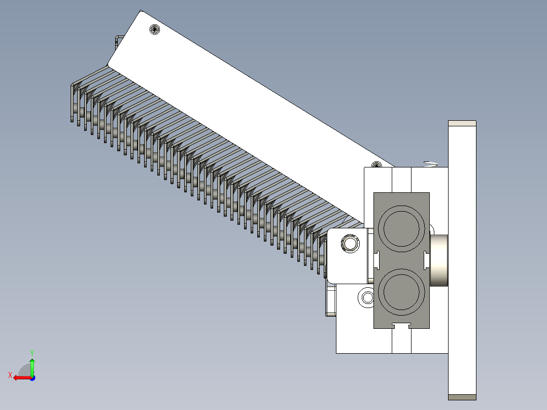 支架自动送料攻牙夹具后视图