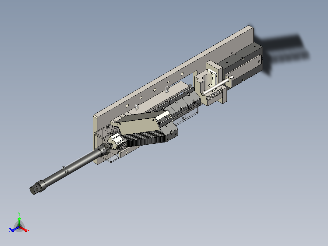 支架自动送料攻牙夹具正等轴测图