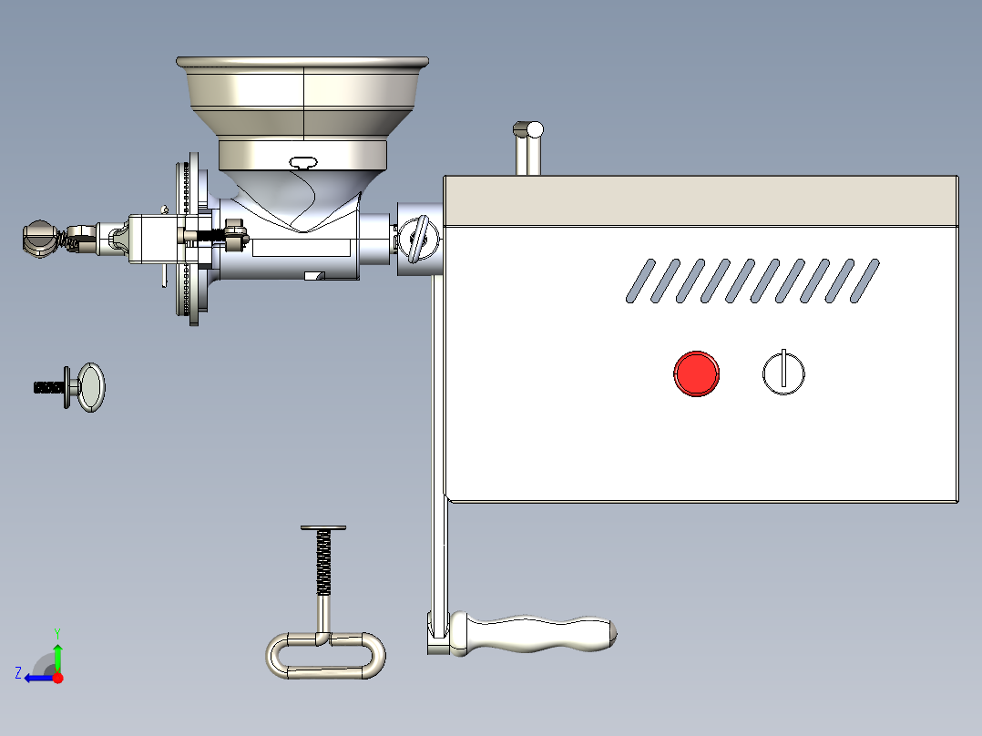 Molino电机0.15HP右视图