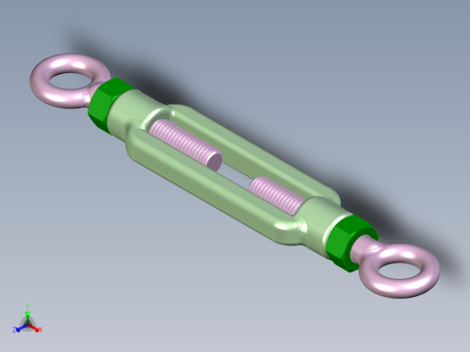 316钢丝绳张紧器正等轴测缩略图