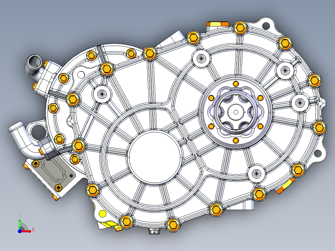 新能源汽车电机驱动系统设计三维CATIA模型图纸前视图