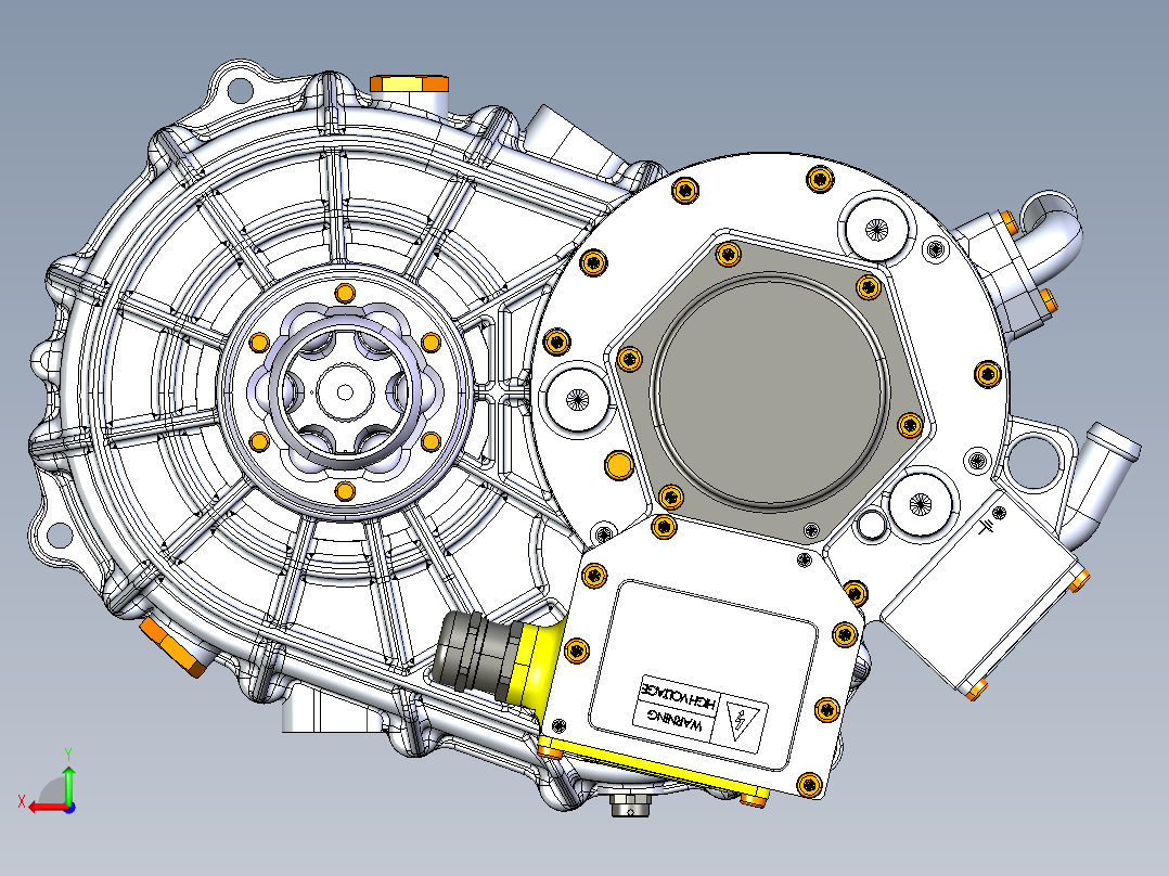 新能源汽车电机驱动系统设计三维CATIA模型图纸后视图