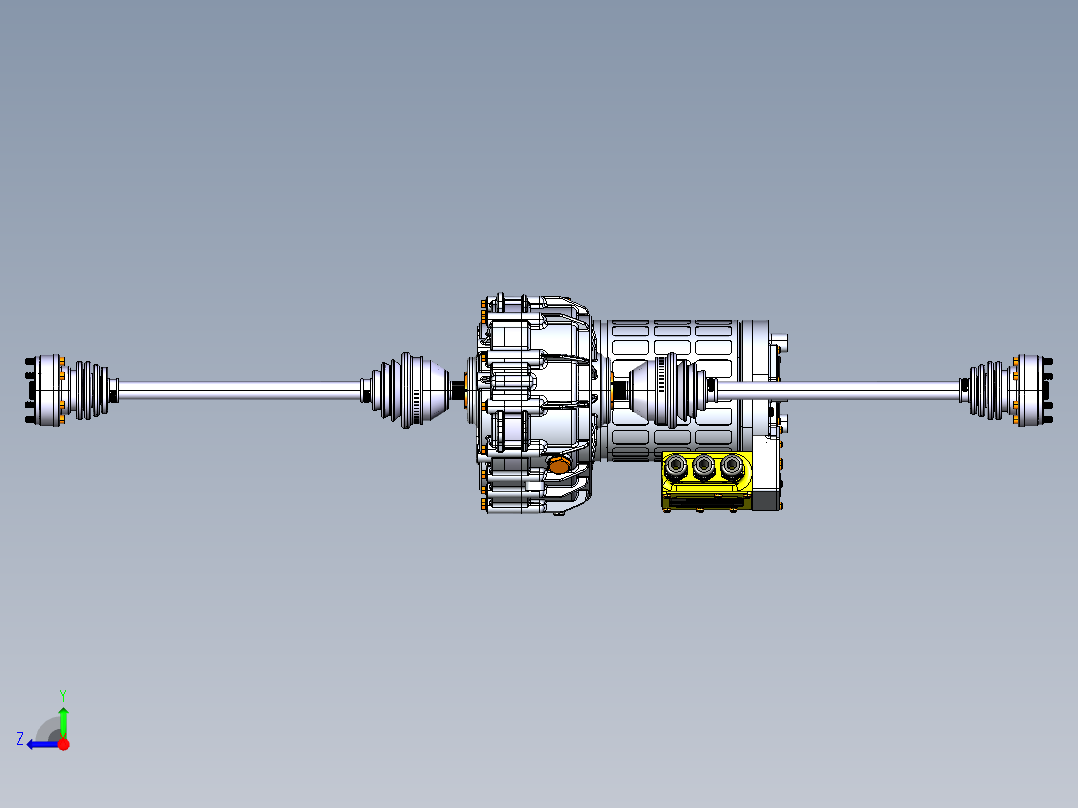 新能源汽车电机驱动系统设计三维CATIA模型图纸右视图