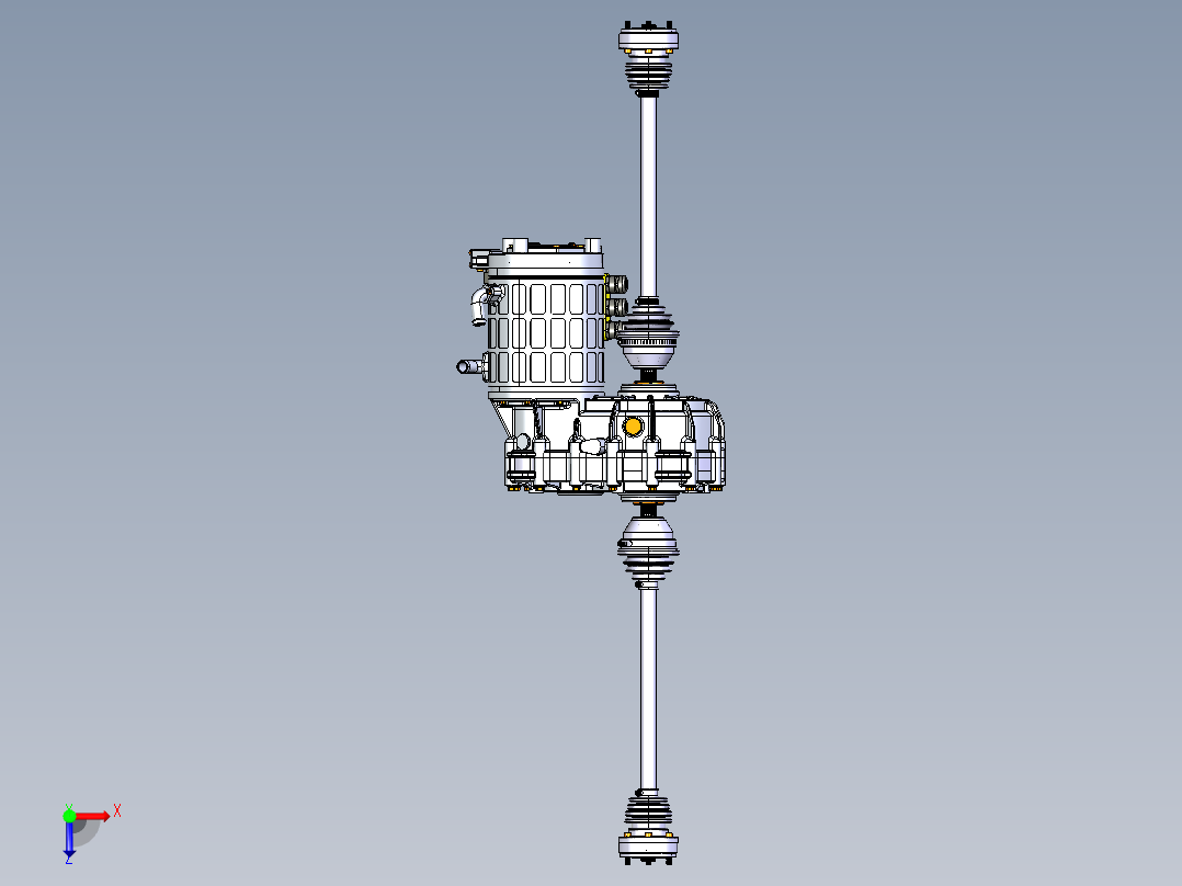 新能源汽车电机驱动系统设计三维CATIA模型图纸俯视图