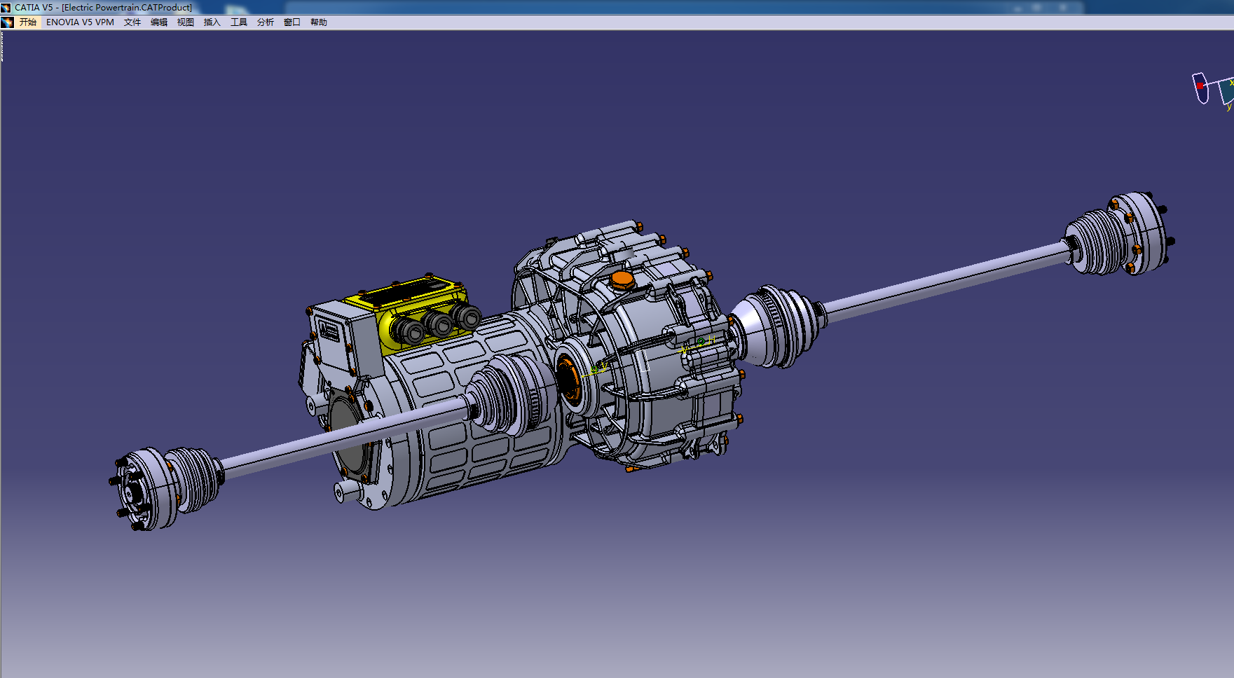 新能源汽车电机驱动系统设计三维CATIA模型图纸