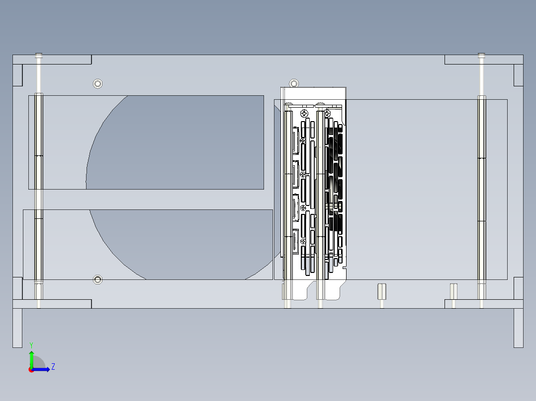 atx计算机机箱136左视图