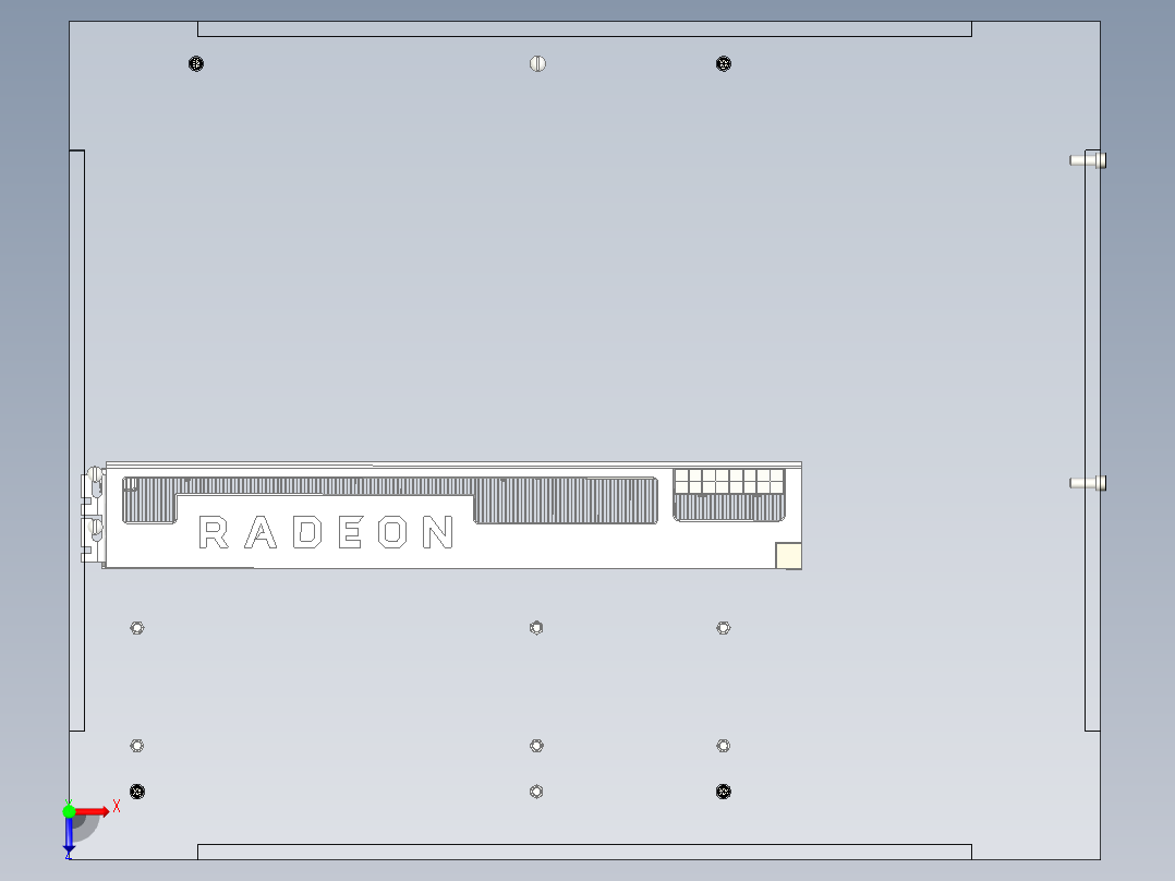 atx计算机机箱136俯视图