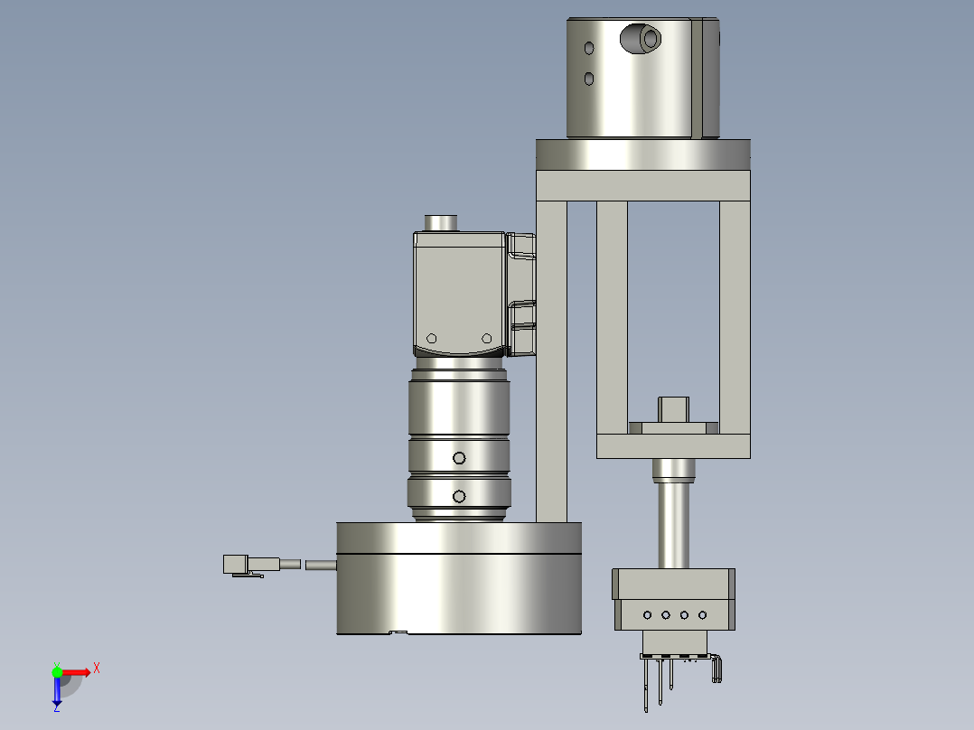 小机器人抓取机构总成俯视图