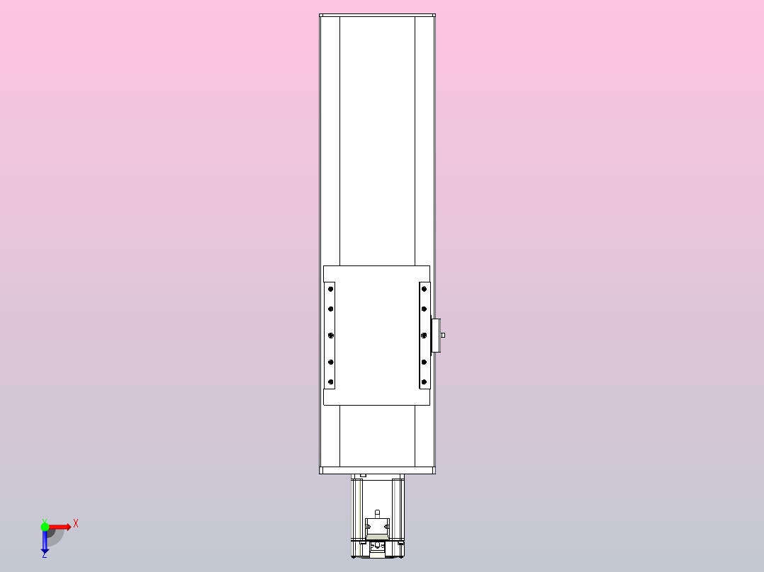 滚珠丝杠直线轴带导轨全封闭TPA-HCR-175D-2510C-L350-M-C-P75-N3俯视图