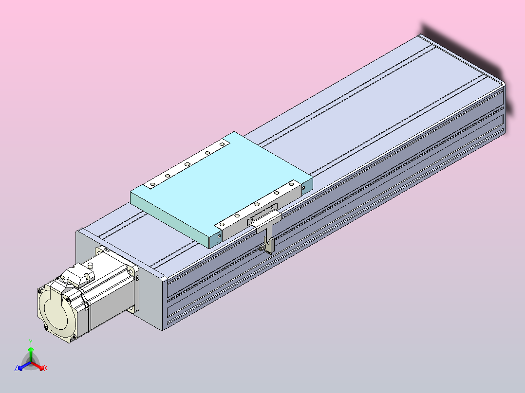 滚珠丝杠直线轴带导轨全封闭TPA-HCR-175D-2510C-L350-M-C-P75-N3正等轴测图