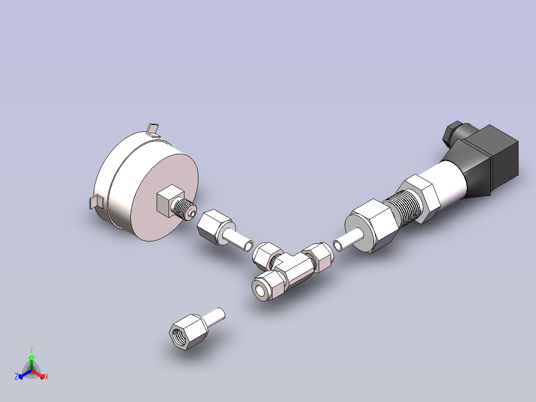 压力变送器正等轴测图