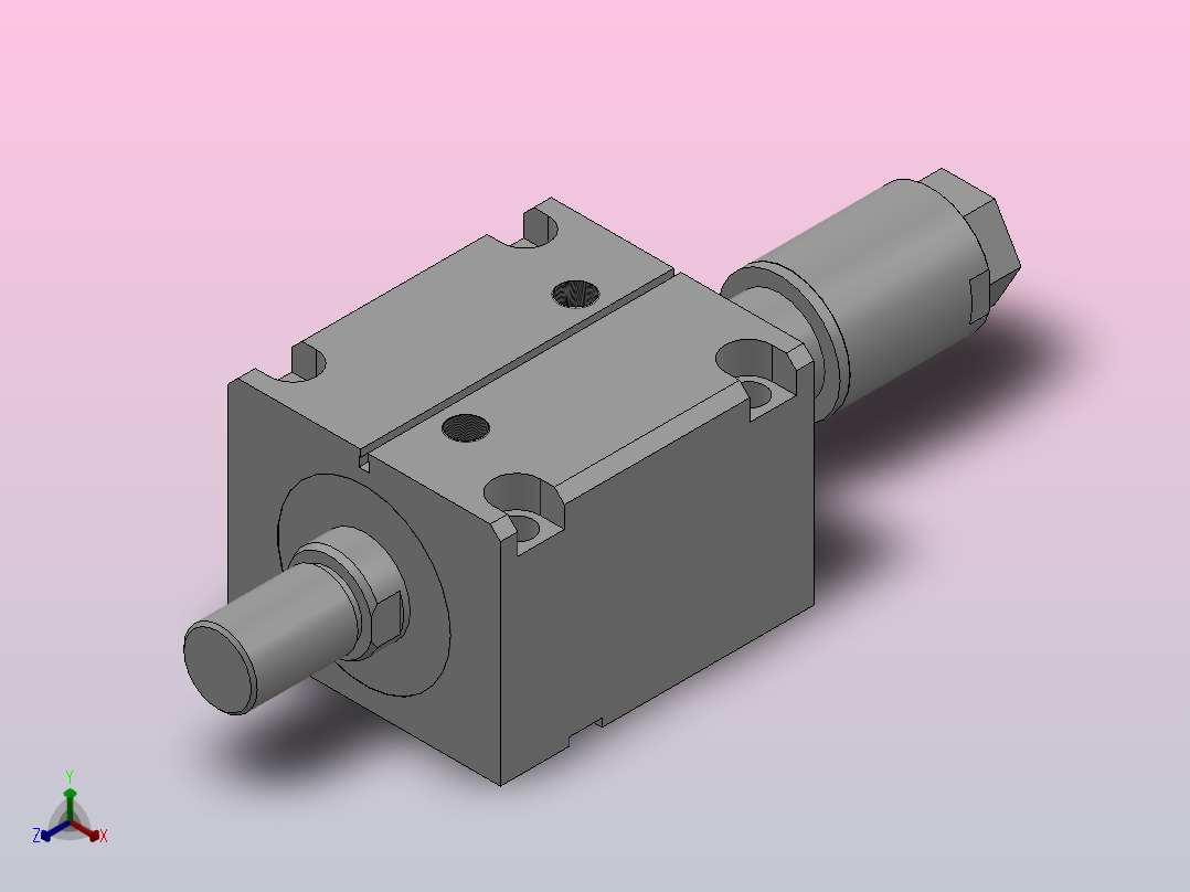 MPJX.Q.E 感应式径向安装可调行程双轴薄型油缸[MPJX.Q.E-80-50-E-AJ50]正等轴测图