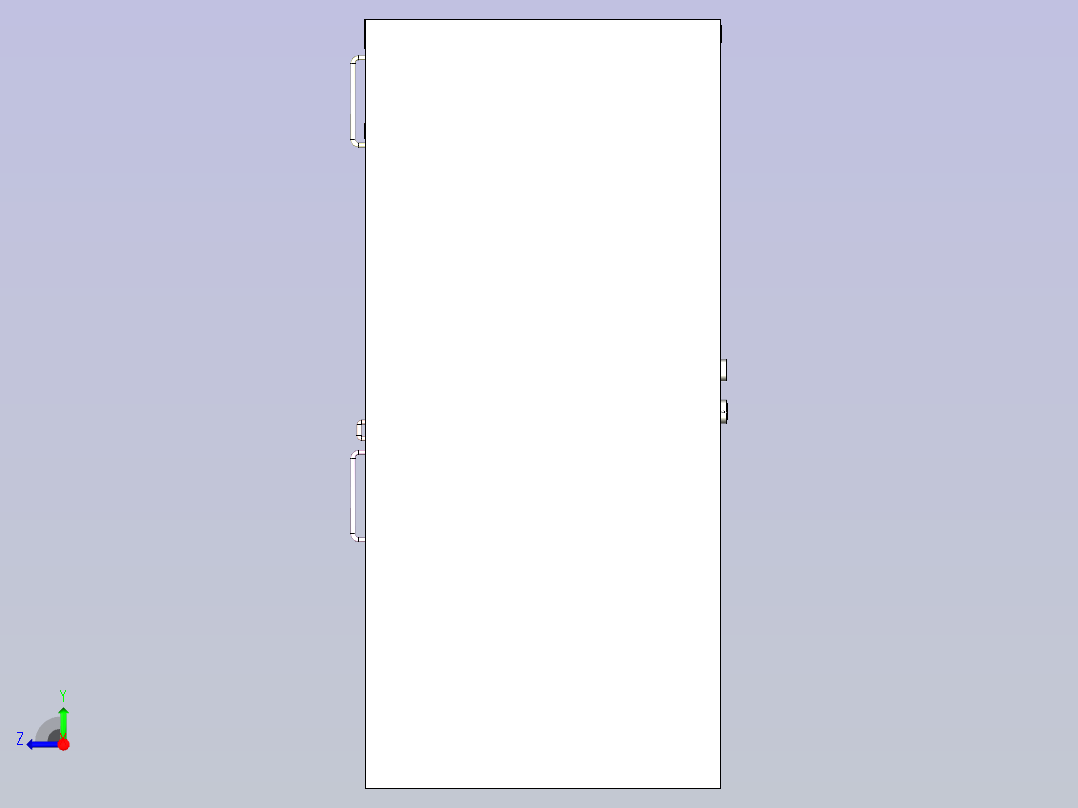 27U机柜3D图纸右视图