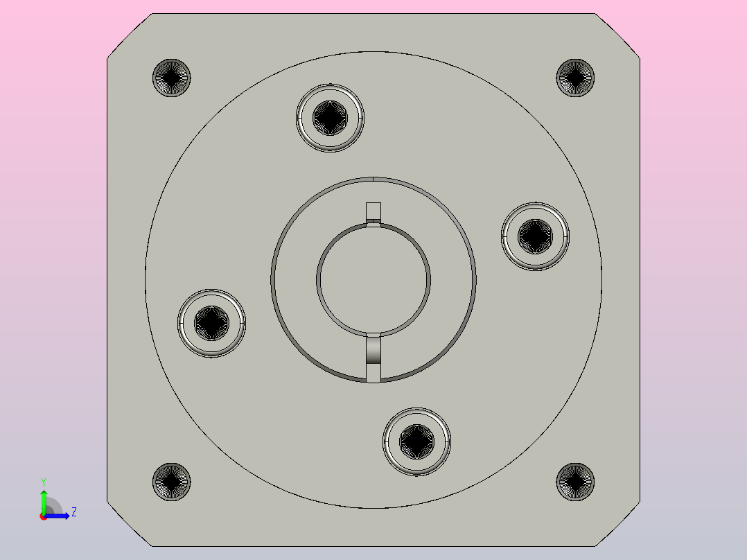 间隙减速器gearbox_gbx060005k_gbk_060_070_2_f左视图