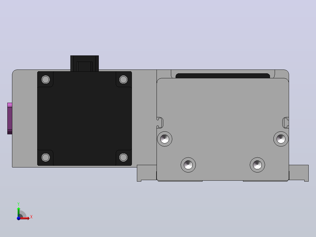 DMS85-LCR丝杆模组直线滑台（电机左折）[DMS85-L05S300-DT400-C2U-LCR-P5]前视图