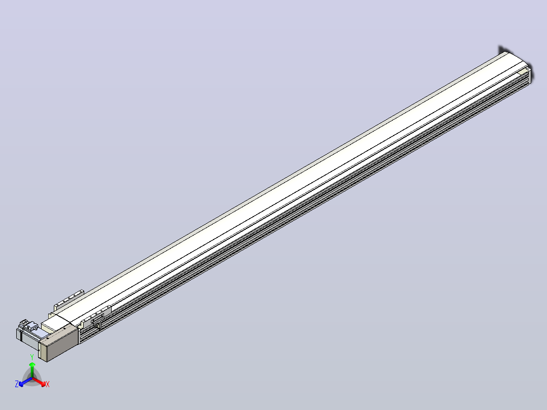 皮带直线轴半封闭可选导轨TPA-HNB-140D-120-L1900-MR-C-P40-N3主视图
