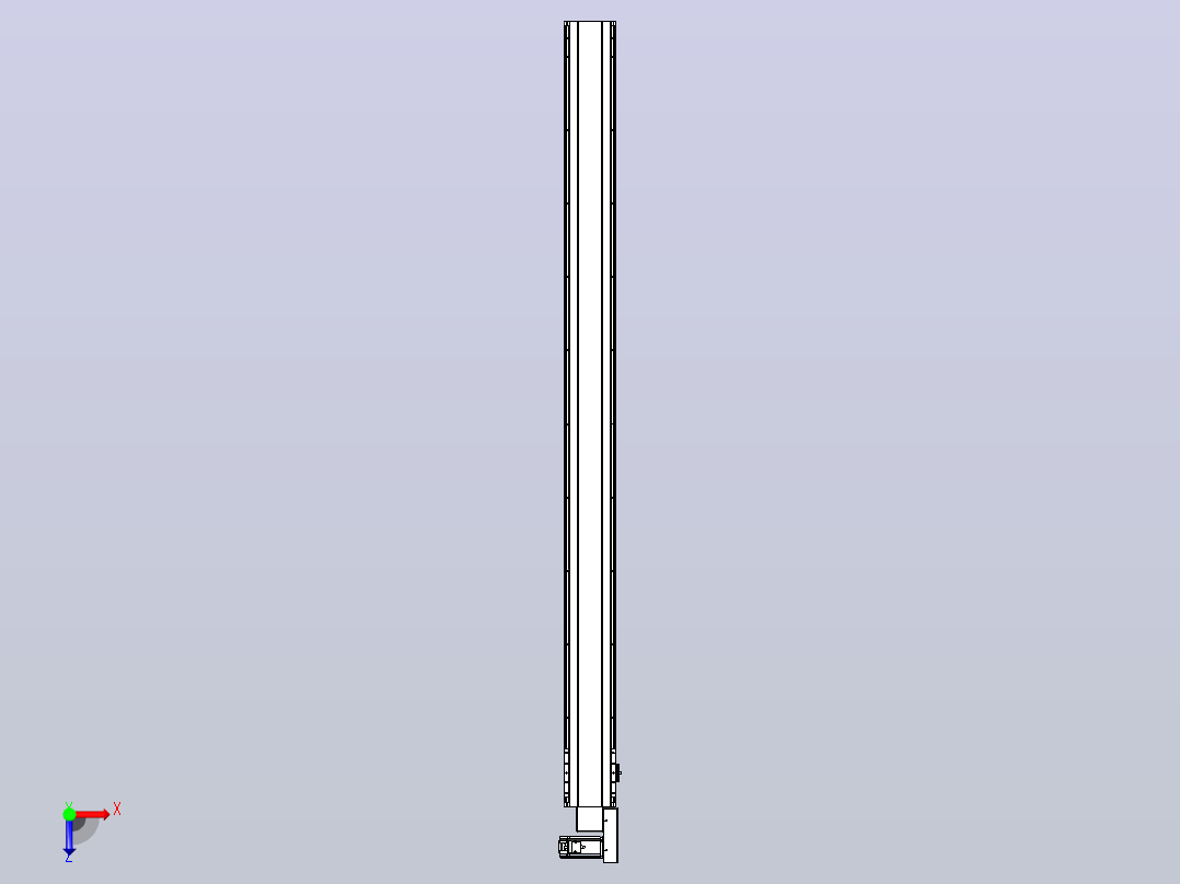 皮带直线轴半封闭可选导轨TPA-HNB-140D-120-L1900-MR-C-P40-N3俯视图