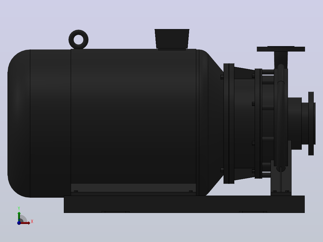 南方泵NIS，NISF泵外形（65-40-250）22kW-2极前视图
