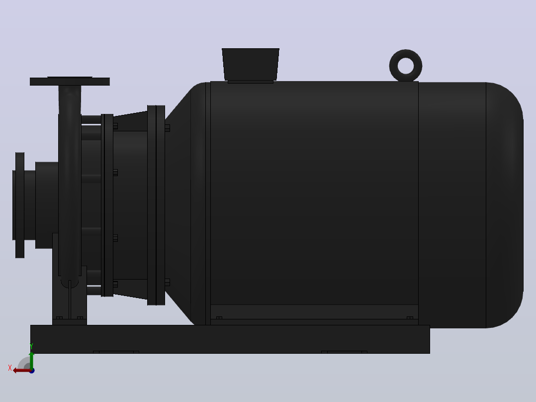 南方泵NIS，NISF泵外形（65-40-250）22kW-2极后视图