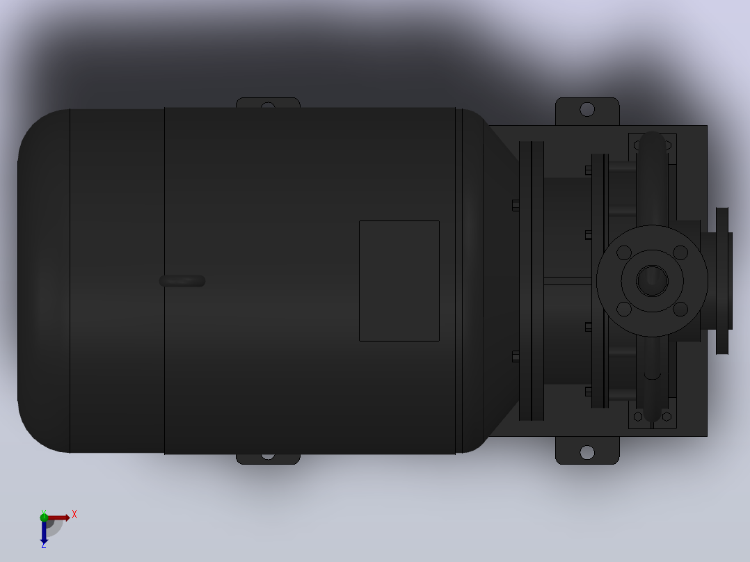 南方泵NIS，NISF泵外形（65-40-250）22kW-2极俯视图