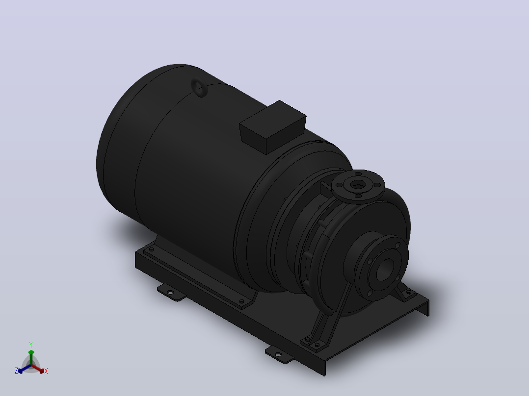 南方泵NIS，NISF泵外形（65-40-250）22kW-2极正等轴测图