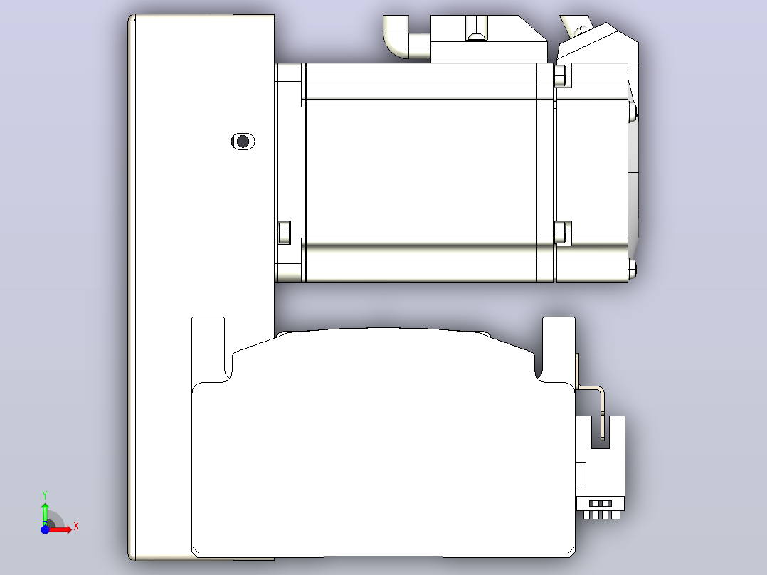 皮带直线轴半封闭可选导轨TPA-HNB-105D-90-L100-RU-C-P20-N3前视图