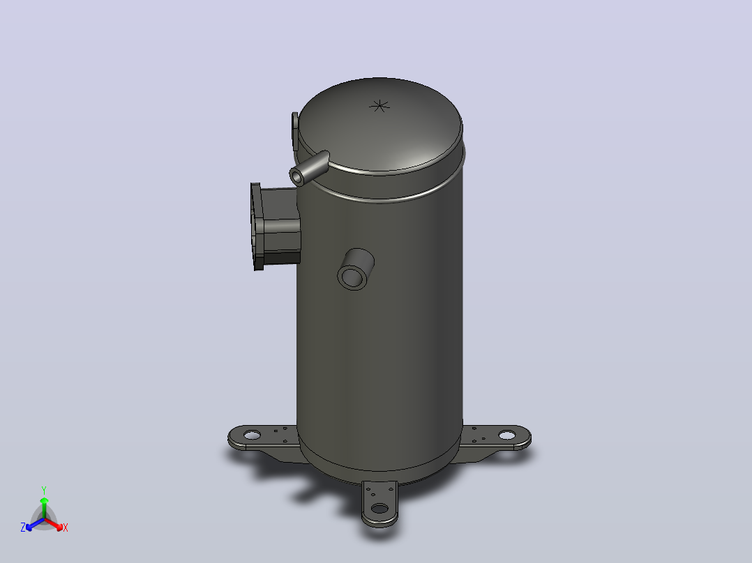 热泵专用压缩机-R410A常规机型正等轴测图