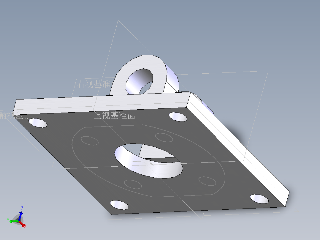 气缸附件CQ-D80双耳环主视图