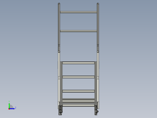 小型移动式4阶工业梯子左视缩略图