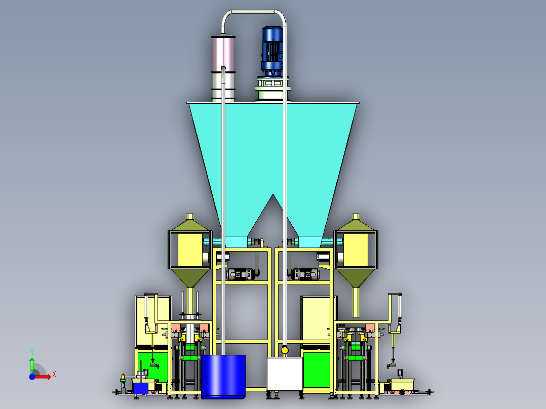 奶粉包装线3D模型前视图