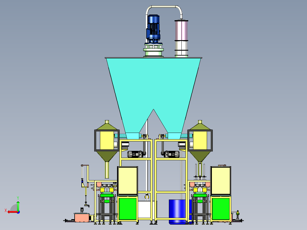 奶粉包装线3D模型后视图