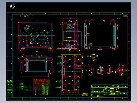 箱体和主轴零件图