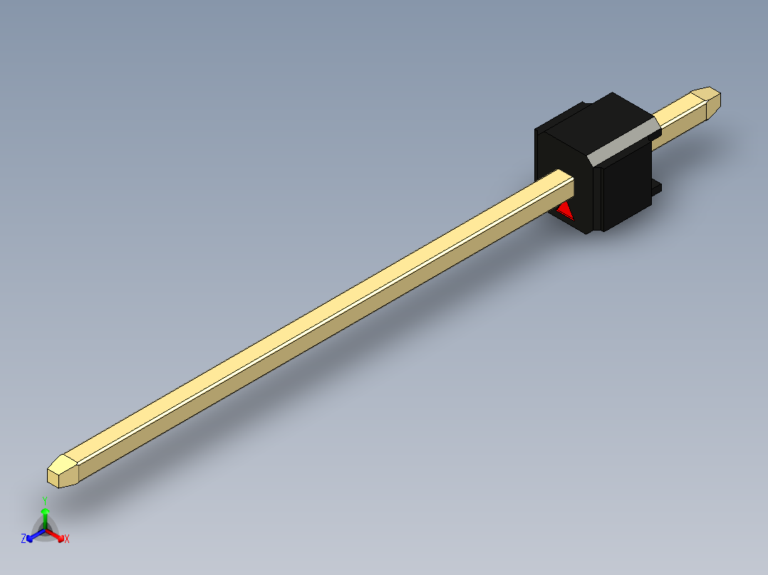 彩色公头100mil（2.54mm）系列-DS1021_black_1x01p_100mil_Type19_rev1.0主视图