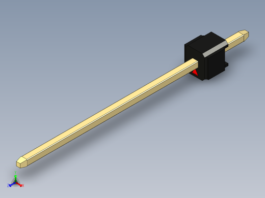 彩色公头100mil（2.54mm）系列-DS1021_black_1x01p_100mil_Type19_rev1.0正等轴测缩略图