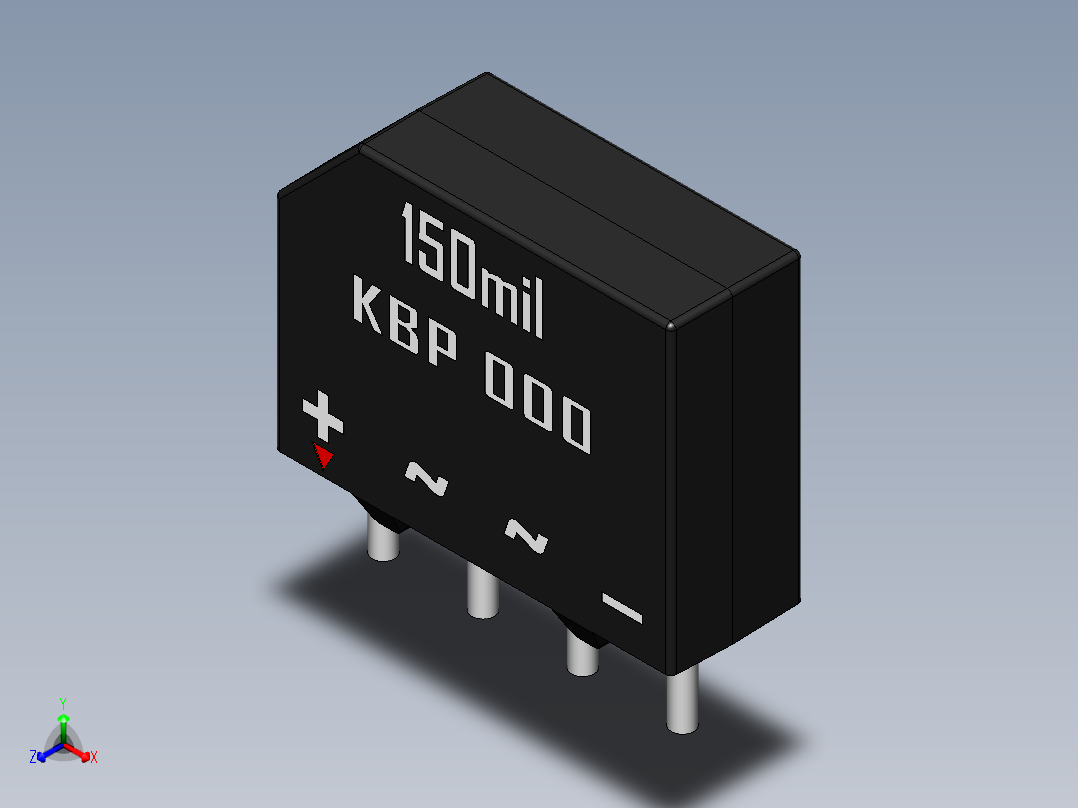 桥式整流器-KBP.SLDPRT正等轴测图