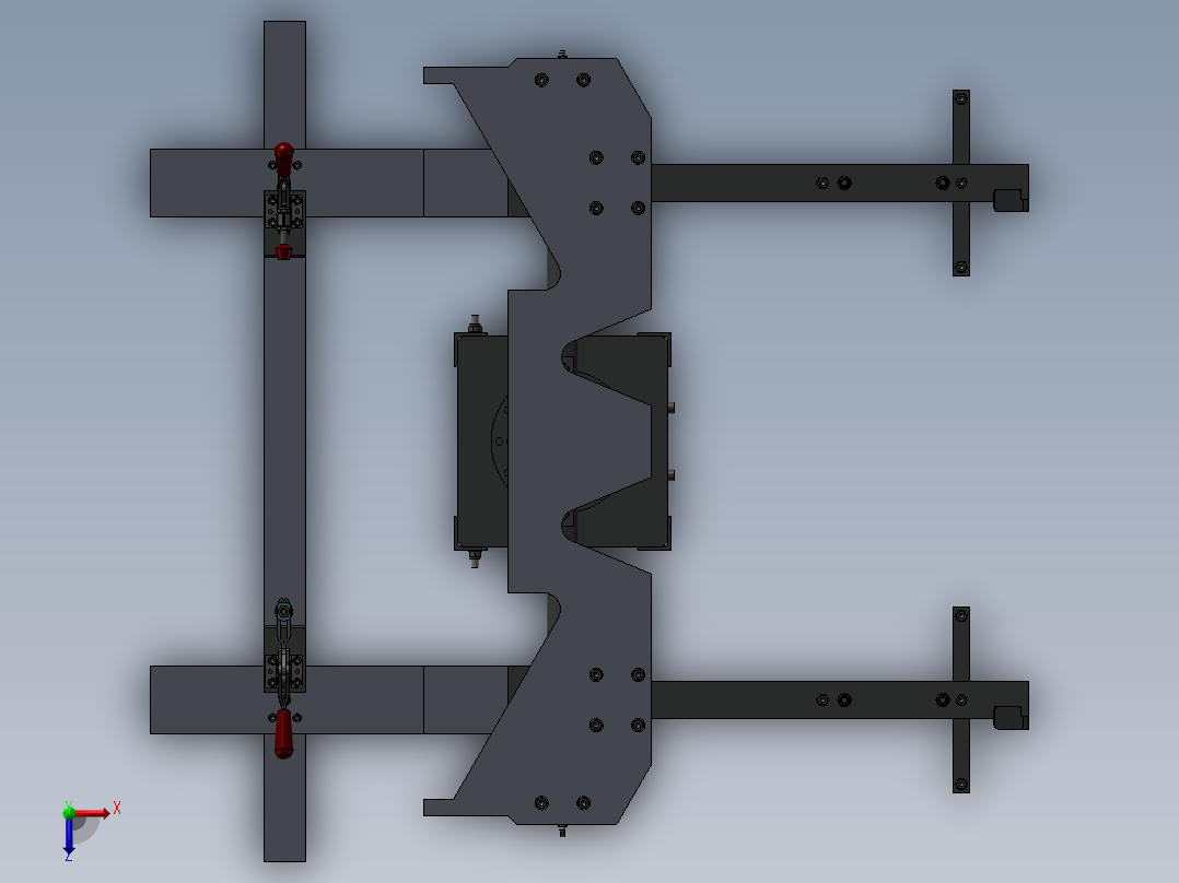 一台两轴机床俯视图