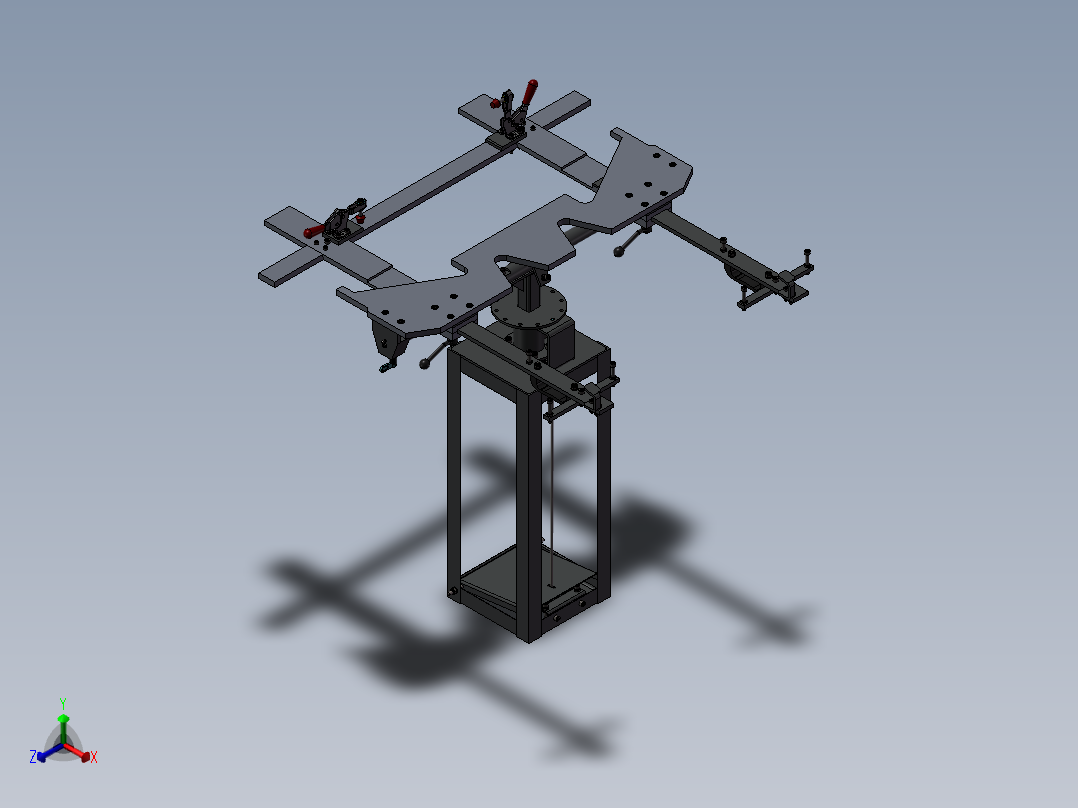 一台两轴机床正等轴测图