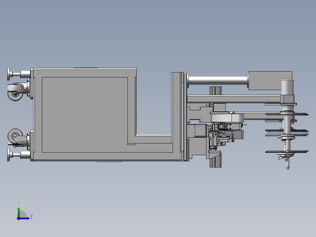 自动插针裁切机3D模型左视图