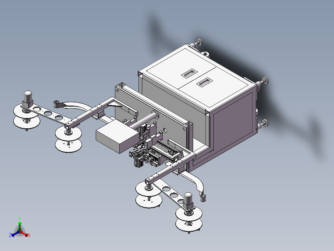 自动插针裁切机3D模型正等轴测图