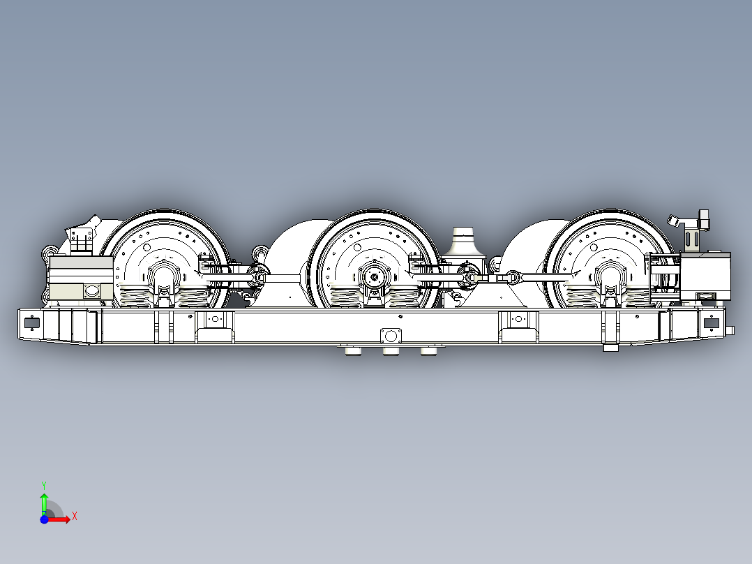 HXD3转向架和谐电力机车火车头前视图