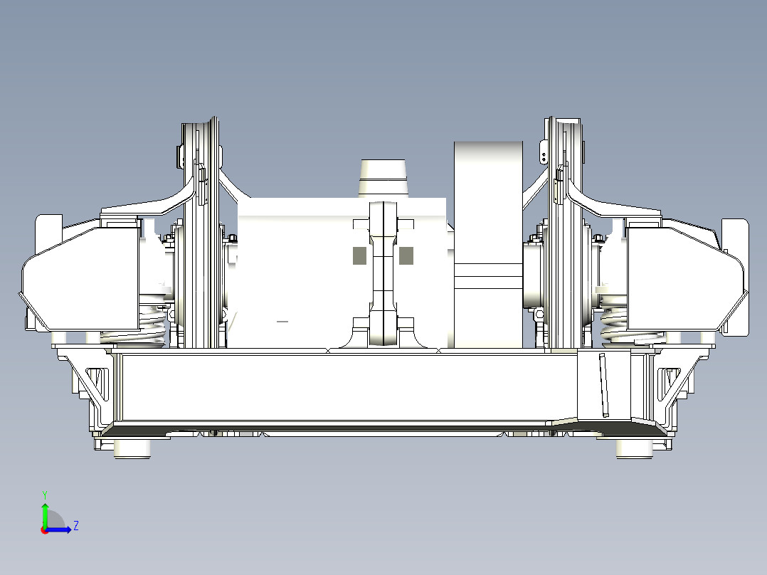 HXD3转向架和谐电力机车火车头左视图