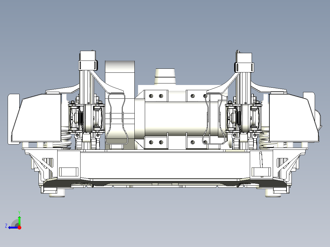 HXD3转向架和谐电力机车火车头右视图