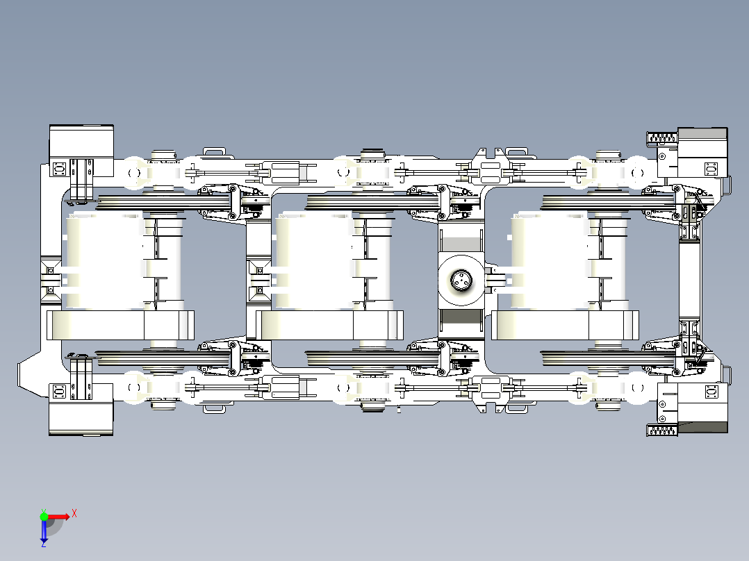 HXD3转向架和谐电力机车火车头俯视图