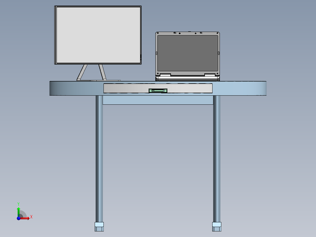 钣金电脑桌A前视图