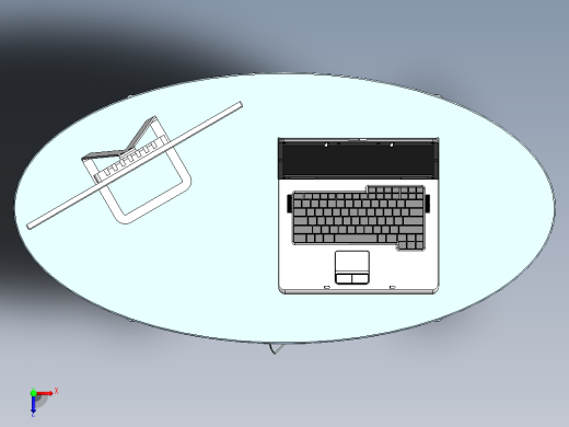 钣金电脑桌A俯视缩略图