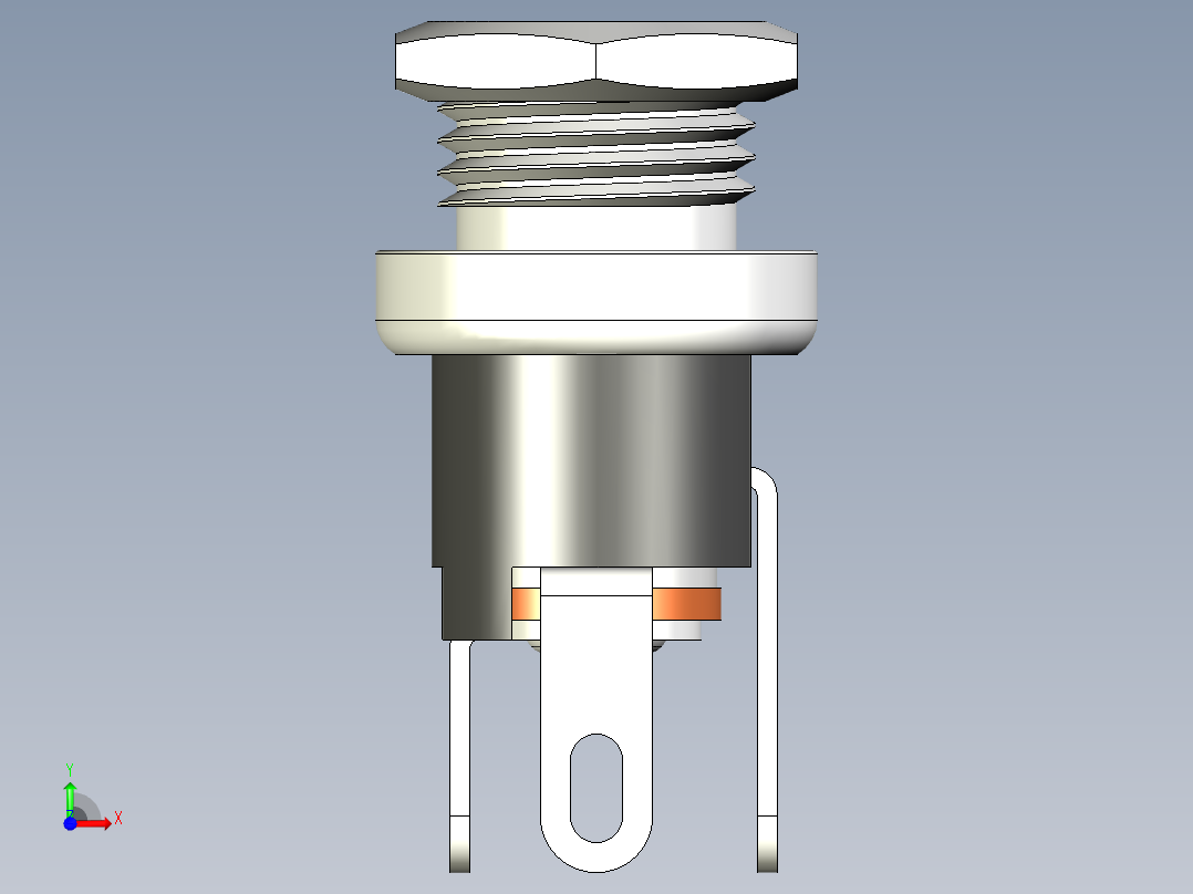 DC直流电源接头kls1-dc-025-2-0-stp前视图