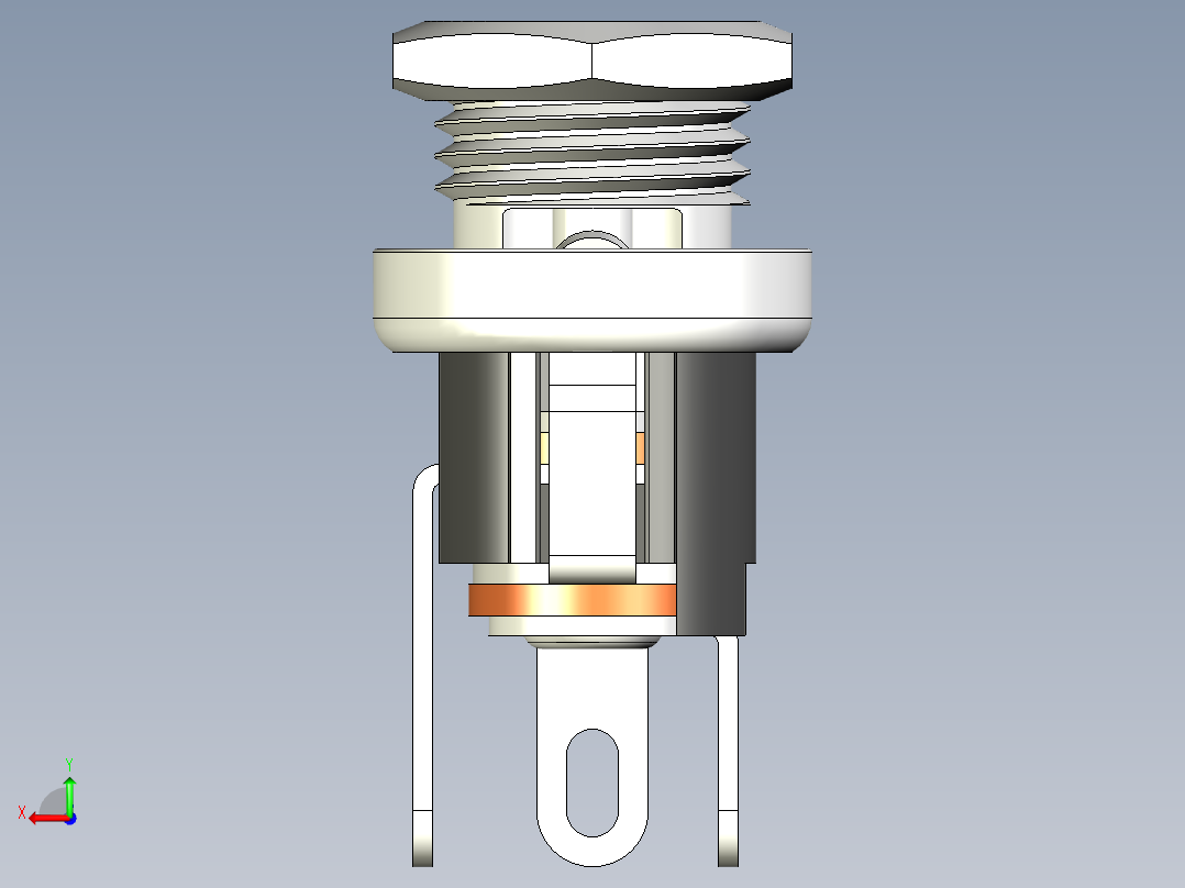 DC直流电源接头kls1-dc-025-2-0-stp后视图